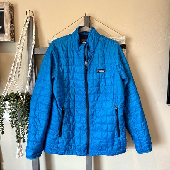 Patagonia Jackets & Blazers - Patagonia Jacket Womens L Nano Puff Puffer Blue Full Zip Lightweight Coat